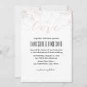 Moderne Confetti Dots Script-Liebe Hochzeit Einladung (Vorderseite)