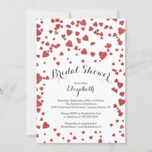 Moderne Confetti Herz Bridal Dusche Einladung