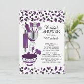 Moderne Confetti Küche Bridal Dusche Einladungen (Stehend Vorderseite)