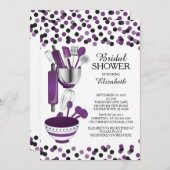 Moderne Confetti Küche Bridal Dusche Einladungen (Vorne/Hinten)