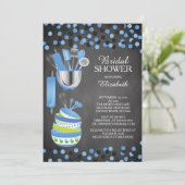 Moderne Confetti Küche Bridal Dusche Einladungen (Stehend Vorderseite)