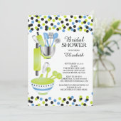 Moderne Confetti Küche Bridal Dusche Einladungen (Stehend Vorderseite)