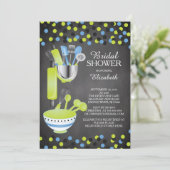 Moderne Confetti Küche Bridal Dusche Einladungen (Stehend Vorderseite)