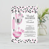 Moderne Confetti Küche Bridal Dusche Einladungen (Stehend Vorderseite)
