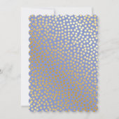 Moderne Confetti Polka Dots Lavender und Gold Einladung (Rückseite)