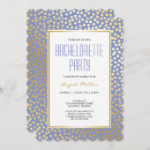 Moderne Confetti Polka Dots Lavender und Gold Einladung (Vorne/Hinten)