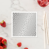 Moderne Confetti Polka Dots Muster Grau und Silber Serviette (Beispiel)