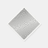 Moderne Confetti Polka Dots Muster Grau und Silber Serviette (Ecke)