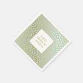 Moderne Confetti Polka Dots Muster Minze und Gold Serviette (Ecke)