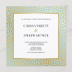 Moderne Confetti-Tupfen-tadellose Goldhochzeit Einladung