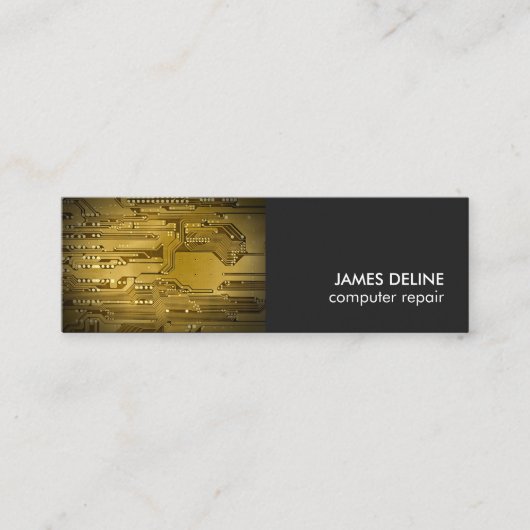 Moderne, Cool-Graue Stromkreisreparatur Mini Visitenkarte (Vorderseite)