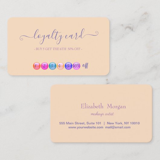 Moderne Cool Makeuty Treuekarte (Vorne/Hinten)
