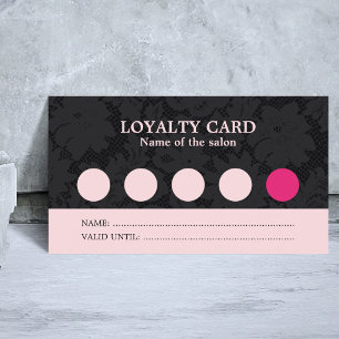 Moderne Cool Pink Black Spitze Salon Treuekarte