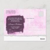 Moderne Coole 3 Foto Rosa Lila Grad Ankündigung Postkarte (Rückseite)