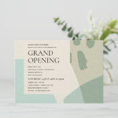 MODERNE COOLE ABSTRAKTE KUNST AQUA BLAUE GRAND ÖFF EINLADUNG (Stehend Vorderseite)