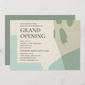 MODERNE COOLE ABSTRAKTE KUNST AQUA BLAUE GRAND ÖFF EINLADUNG (Vorne/Hinten)