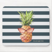 Moderne Coole Ananas Streifen Mousepad (Vorne)