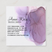 *~* Moderne Coole Aquarelllavender Blue Magenta Quadratische Visitenkarte (Rückseite)