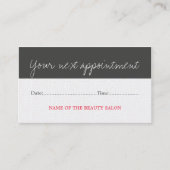 Moderne Coole Beauty-Salon Terminkarte (Vorderseite)