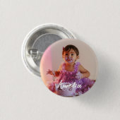 Moderne coole benutzerdefinierte Foto-Geburtstagsf Button (Vorne & Hinten)