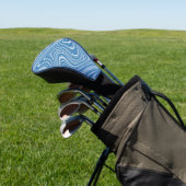 Moderne, Coole, blaue Silber, graue Linien Golf Headcover (In SItu)