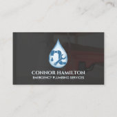 Moderne Coole Blue Emergency Plumbing Services Visitenkarte (Rückseite)