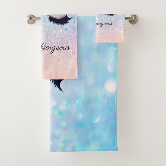 Moderne Coole Bokeh Ombre Imitate Lashes Badhandtuch Set (Insitu)