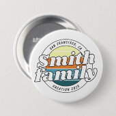 Moderne coole einfache bunte Familienferien Button (Vorne & Hinten)