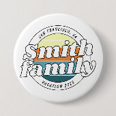 Moderne coole einfache bunte Familienferien Button (Vorderseite)