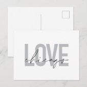 Moderne, coole, einfache, minimale Design-Liebe Ch Postkarte (Vorne/Hinten)
