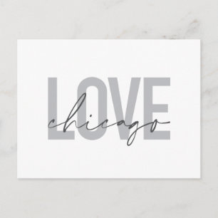 Moderne, coole, einfache, minimale Design-Liebe Ch Postkarte