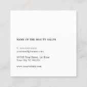 Moderne Coole, einfache Schwarz-weiße Haarstühle Quadratische Visitenkarte (Rückseite)