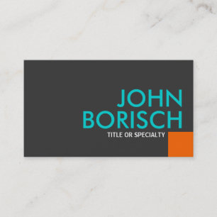 Moderne coole Farborange Türkis-Geschäfts-Karte Visitenkarte