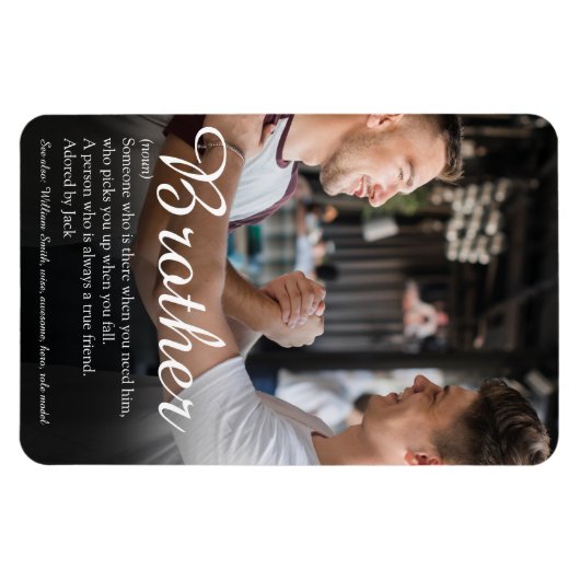 Moderne Coole Fun-Foto-Brother-Definition Magnet (Horizontal)