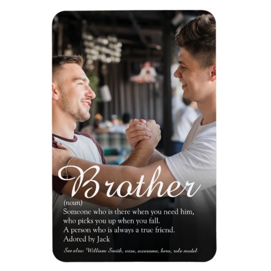 Moderne Coole Fun-Foto-Brother-Definition Magnet (Vertikal)