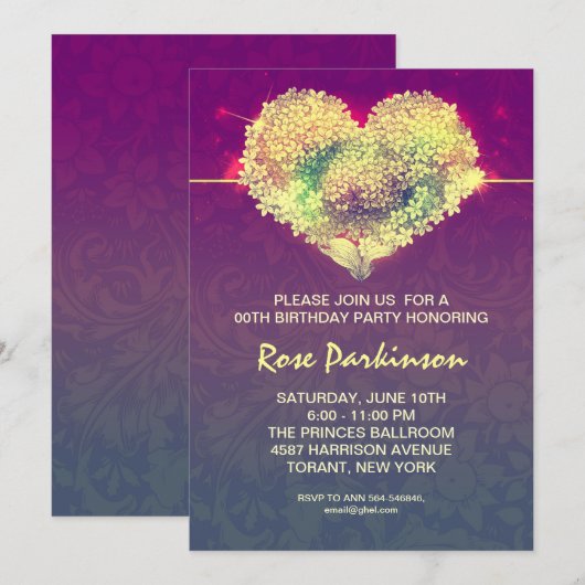 moderne coole Geburtstagsfeier Einladung (Vorne/Hinten)