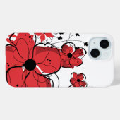 Moderne Coole Girl-Red- und Black-Blume Case-Mate iPhone Hülle (Rückseite (Horizontal))