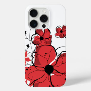 Moderne Coole Girl-Red- und Black-Blume Case-Mate iPhone Hülle