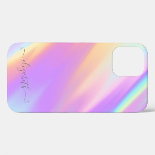 Moderne Coole Girly Elegant Holographic Case-Mate iPhone Hülle (Rückseite (Horizontal))