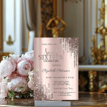 Moderne Coole Glitzer Tropfen Rose Gold Sweet 16 Einladung<br><div class="desc">Moderne,  schicke und glamouröse Sweet 16 mit Glitzer-Tropfen auf einem goldenen Hintergrund der Rose.</div>