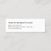 Moderne Coole Goldschere Dunkelgrau-Haarstylistin Mini Visitenkarte (Rückseite)