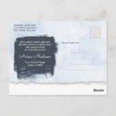 Moderne Coole Grunge 3 Foto Blue Grad Ankündigung Postkarte (Rückseite)