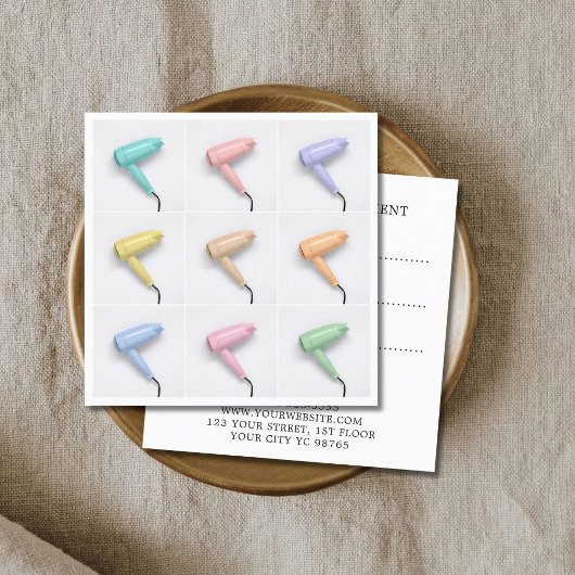 Moderne Coole Haartrockner Foto Ernennung Terminkarte