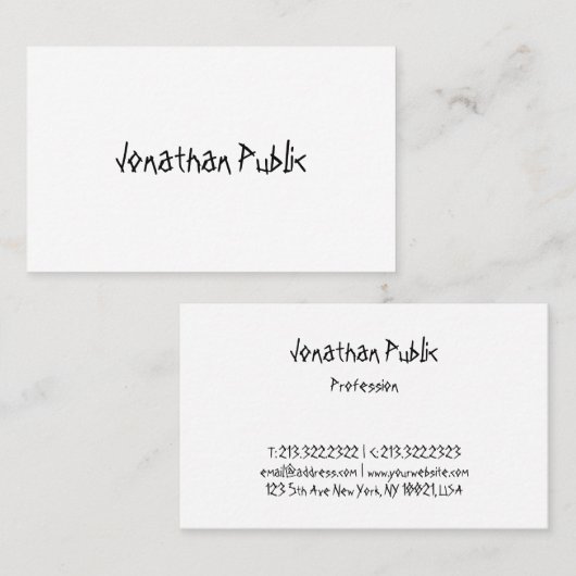 Moderne Coole handgeschriebene Skriptvorlage Visitenkarte (Vorne/Hinten)