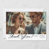 Moderne coole Hochzeit Danke Karte (Vorderseite)