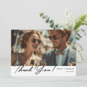 Moderne coole Hochzeit Danke Karte (Stehend Vorderseite)