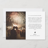 Moderne coole Hochzeit Danke Karte (Rückseite)