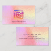Moderne Coole Holografie-Instagram Social Media Visitenkarte (Vorne/Hinten)