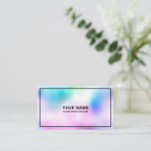 Moderne Coole, holografische Glasbläser-Pastell Visitenkarte (Stehend Vorderseite)