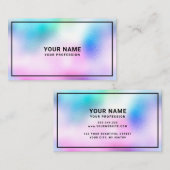 Moderne Coole, holografische Glasbläser-Pastell Visitenkarte (Vorne/Hinten)